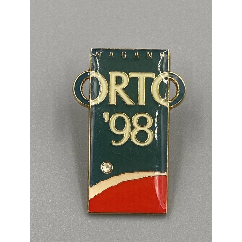 Vintage 1998 Winter Olympics ORTO Enamel Nagano Japan Lapel Hat Pin